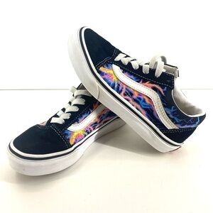 Vans Old Skool Black Electric Flame Sneakers Kids size 1